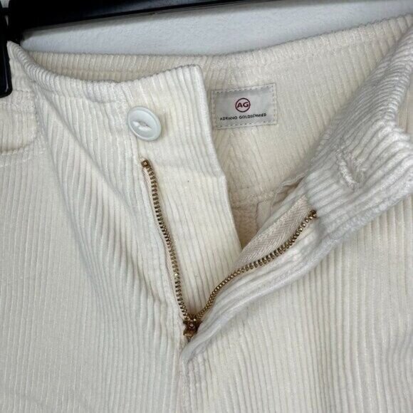 AG Adriano Goldschmied Etta in Ivory Dust Corduroy Wide Leg Crop Pants 24 NWT - Picture 8 of 11